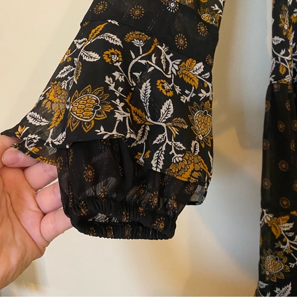 MICHAEL Michael Kors Botanical Print Georgette Pleated Dress M - Picture 6 of 8